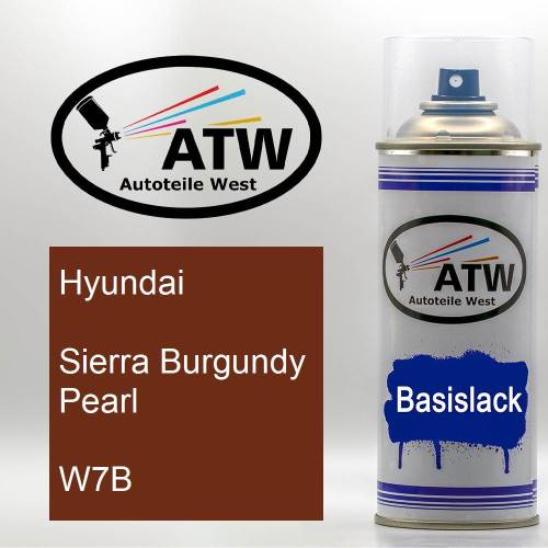 Hyundai, Sierra Burgundy Pearl, W7B: 400ml Sprühdose, von ATW Autoteile West.